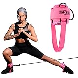 INNSTAR Fußschlaufen Kabelzug, Ankle Straps für Cable Machines mit Fixseil & Verstellbarer D-Ring, Fußmanschetten für Fitness Training, Frauen und Männer Gesäßmuskeln und Beintraining(Einzeln Rosa)
