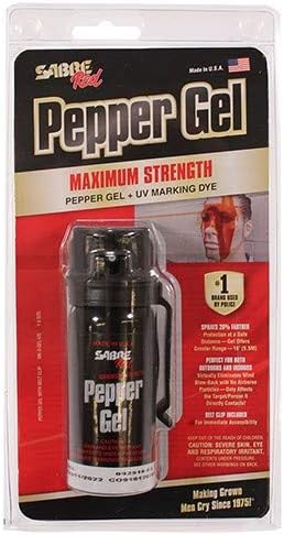 SABRE SA15342 - Gel de pimienta con tapa abatible, color negro