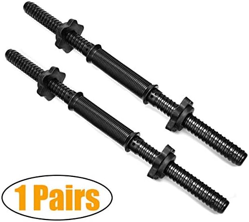 1 Pair of Dumbbell Bars Chrome Stainless Steel Dumbbell Handles Weight Lifting Spinlock Collar Set for Gym Barbells Dumbbell Bar