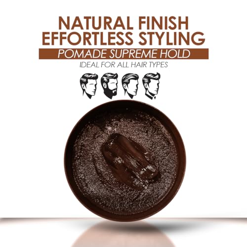 Image of Mancode Hair Styling Pomade Wax for Men- 100ml | Supreme Hold, Glossy Finish, Non-Greasy, Water-Based Formula | 24-Hour Flexible Hold | Strong & Long-Lasting | All Hair Types