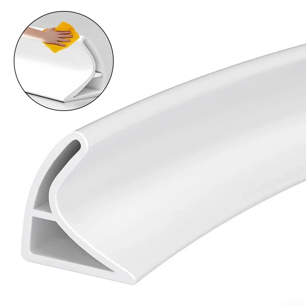 Self- Caulk Strip 2M White Waterproof Sealant Tape Kitchen Bathroom Toilet Sink Wall Gap Sealing Trim Non-Slip Flexible Proof(1m)