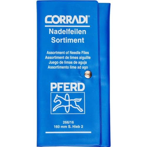 CORRADI-Nadelfeilen-Set, 12-teilig, Schweizer Hieb 2, 160mm, 12314084 – Für die mittelfeine Präzisionsbearbeitung kleinster Flächen, Durchbrüche, Geometrien, Profile und Radien