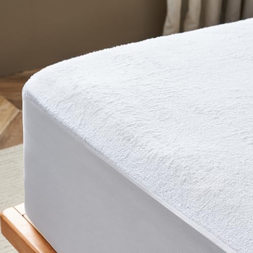 Epitex Waterproof Mattress Protector King Size, Ultra Soft Breathable Mattress Cover with Deep Pocket for 8-16 Inches Bed, Cooling and Machine Wash, White
