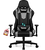 Homimaster Gaming Stuhl, Gaming Chair mit verstellbare Lendenkissen, Kopfkissen und Armlehnen,Ergonomischer Gamer Stuhl gepolstert, Gaming Stuhl 150 kg Belastbarkeit