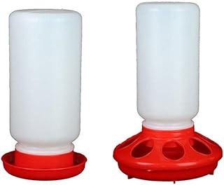 xromtbem Chick Waterer and Feeder Plastic Automatic Poultry Waterer Food Containers for Chickens Birds Pigeons Quails Baby Chick Waterer and Feeder Brooder Small