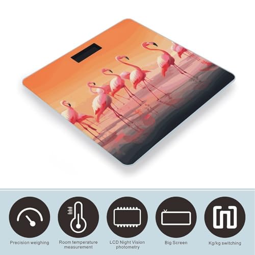Báscula digital de baño con vidrio templado y pantalla LED miniatura 3