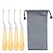 SUBANG 4 Pieces Latch Hook 6.5 Inch Wooden Bent Tool Set with Storage Bag