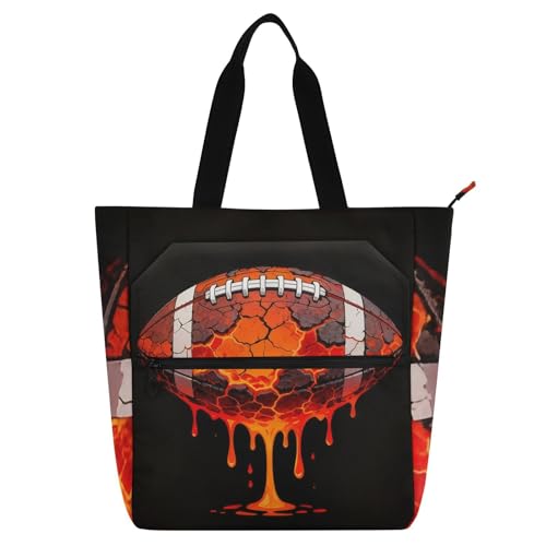 Bolsa grande con bolsillos con cremallera y estampado de rugby para adultos