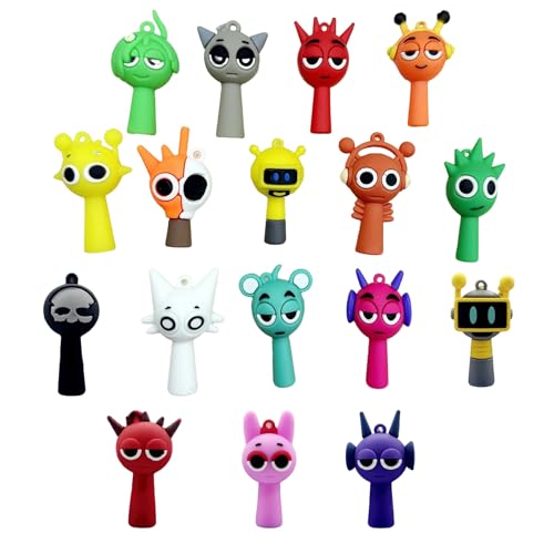 Image of CartHome 17 Pcs Toys, Funny Keychains Colorful Sprunky Plush Toy Suitable Playtime Fun Learning Activities Stress Relief Sensory Development Collectible Displays Party