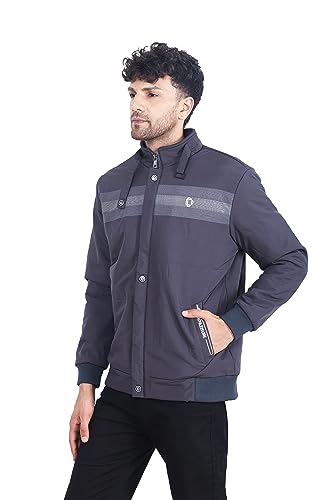 Image of Dollar Jacket For Men Casual Zipper Bomber For Winter In Grey Color