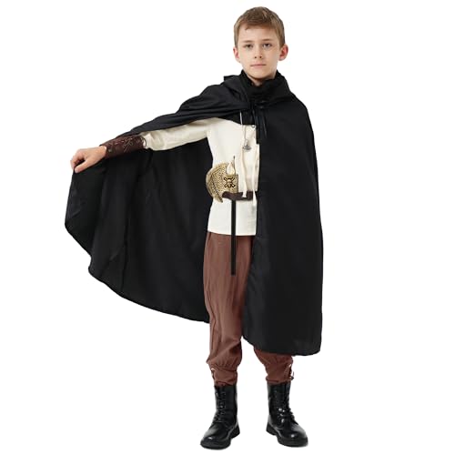 Image of 8 Pcs Medieval Costume for Boys Renaissance Viking Pirate Tunic Outfit for Kids
