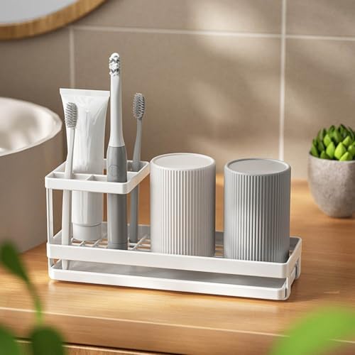 Rangement brosse à dents multi-grilles pour vasque moderne - 6