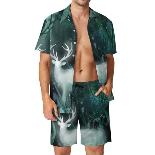 Chemise Hawaïenne Hommes Cerf des Bois : Ensemble Short et Pantalon d'Été