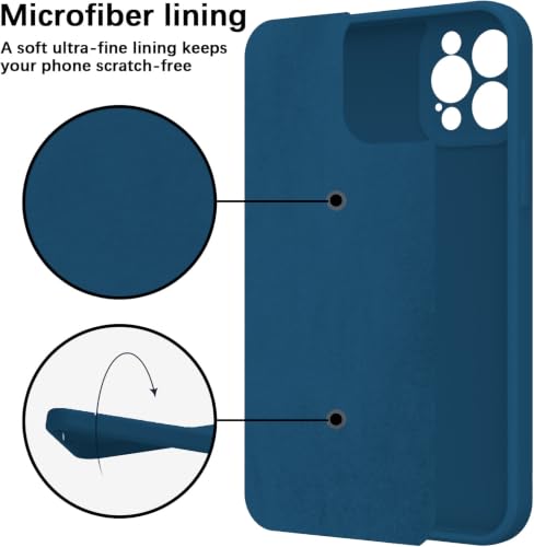 Image of DIZORO Square Microfiber Candy Case Compatible for iPhone 16 Pro Shockproof Slim Back Cover Liquid Silicone Case - Blue