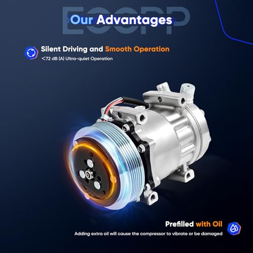 Image of ECCPP AC Compressor for Caterpillar for Freightliner for Kenworth for Mack for Peterbilt Air Conditioning Compressor Rapid Cooling