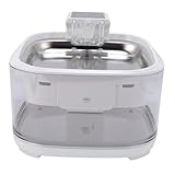 Luqeeg 4,5-Liter-Haustierbrunnen, Leiser Zirkulationsfiltrations-Katzenbrunnen aus Edelstahl, Wiederaufladbarer Automatischer Brunnen mit Live-Wasserhahn, Ideal für Hunde und Katzen (Black #11)