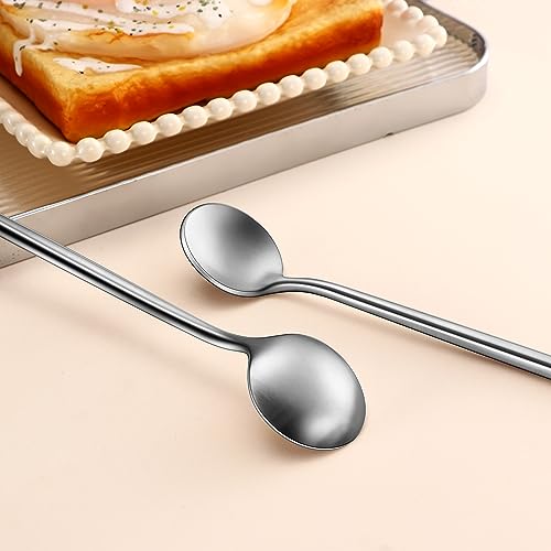 Dehov T-2868 4 Pcs 6.7 Inches Stainless Steel 18/10 Coffee Spoons,Matte Finish Ss 304 Long Handle Coffee Stirring Spoon,Iced Tea Spoon,Espresso Mixing Spoons,Cute Dessert Spoon,Tea Spoon thumb #3