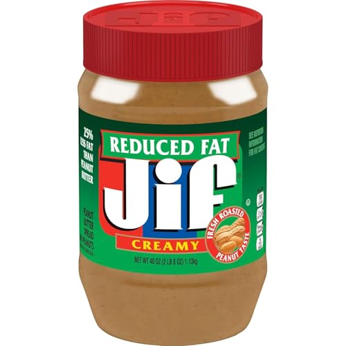 Jif Reduced Fat Creamy Peanut Butter Spread, 40 Ounces, 60% Peanuts