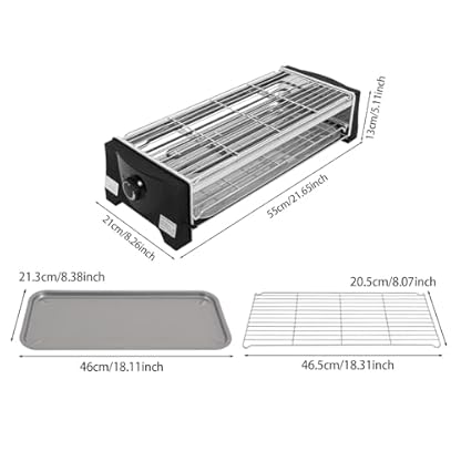 KiwiHood Elektrischer Tischgrill 2200W Elektrogrill Kompakter Tischkochgrill mit intelligenter Temperaturkontrolle für Fleisch, Gemüse und Meeresfrüchte, für Innen- und Außenbereich – Bild 4