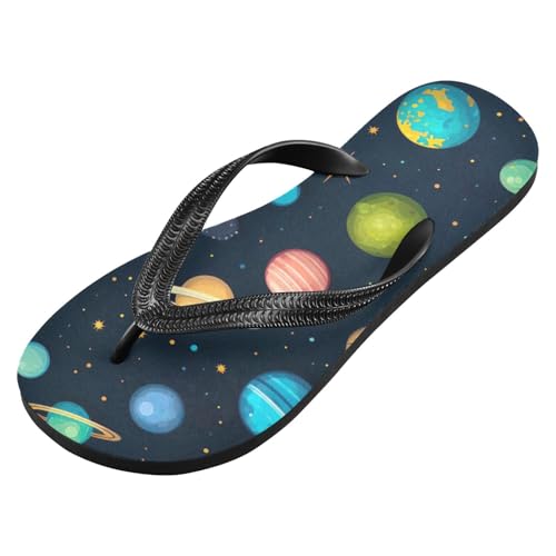 Womens Flip Flops Space PlanetsNon-Slip Casual Beach Slippers Rubber Sandals214B2814