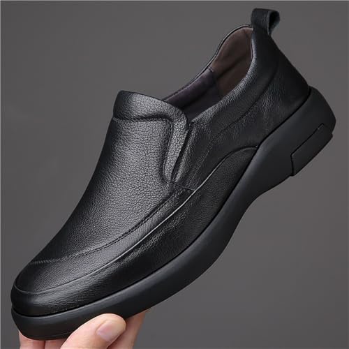 Men's Genuine Leather Slip-On Loafers Spring Soft Sole Anti-Slip Casual Shoes for Dad Comfortable Business Dress2