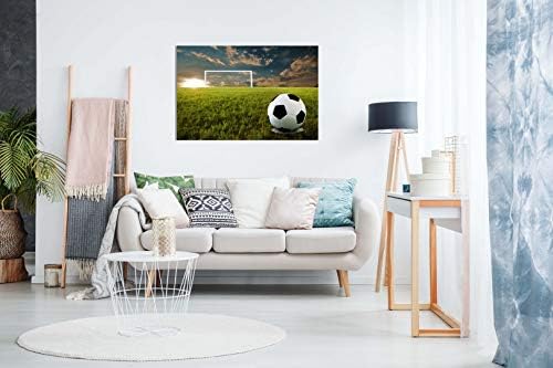 Football On An Open Field Canvas Wall Art Picture Print (36x24in)