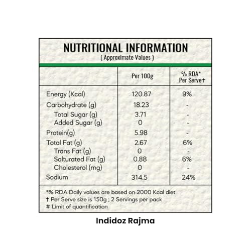 Image of Indidoz Rajma Ready to Eat | Tender Kidney Beans in Rich Onion-Tomato Gravy | Authentic North Indian Curry | Heat & Eat Meal | No Preservatives | 300g