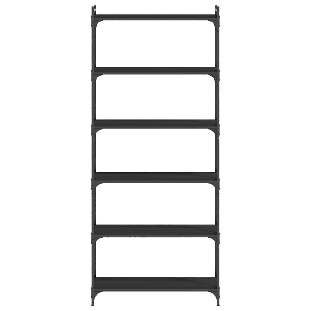 Generisch Bücherregal 6 Böden Schwarz 80x30x188 cm Holzwerkstoff,Möbel,Regalsysteme,Bücherregale Bücherschränke-837682