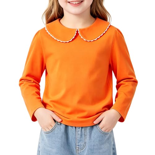 Image of LYSMuch Toddler Girl Long Sleeve Peter Pan Collar Top