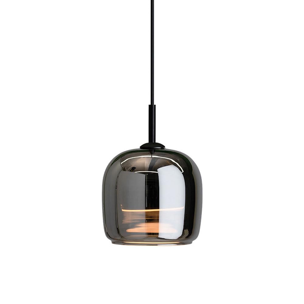 Luminaire suspendu en verre soufflé gris fumée style milieu du siècle pour salon élégant Lot de 2