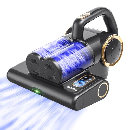 FEPPO Milbensauger für Matratzen, 16Kpa Matratzensauger mit 253,7nm UV-C-Licht, 140°F Wärme, HEPA-Filter & Ultraschall, Vielseitiger...