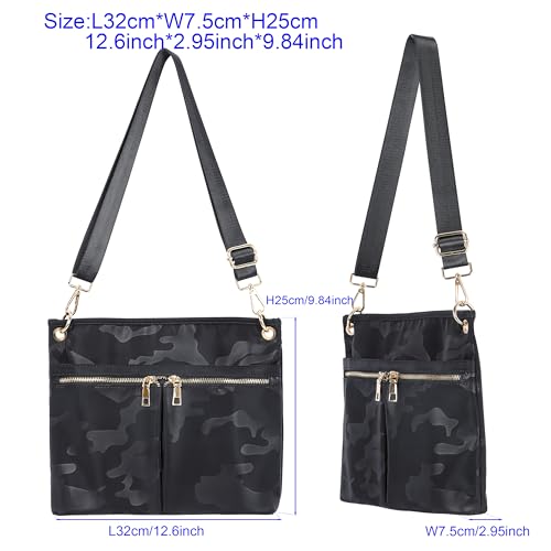 Crossbody Nylon Handbag Women High Texture Shoulder Bag Multi-Pocket Lightweight Shopping Messenger Bag2