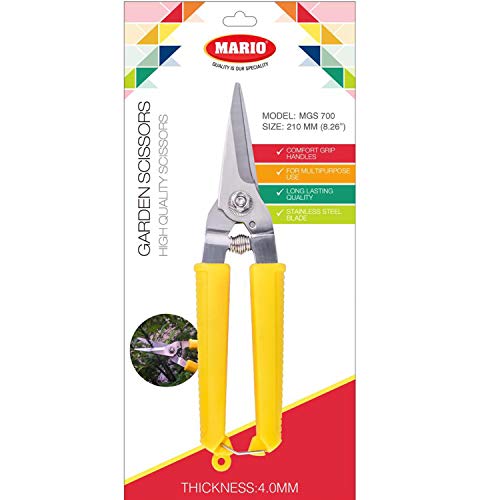 Image of Mario Scissors for Gardening /Purnning Work - 8.26 inch / 210 mm - Strong Cutting Scissors, Safe to Handel - Premium Stainless Steel Blade Scissors - MGS 700