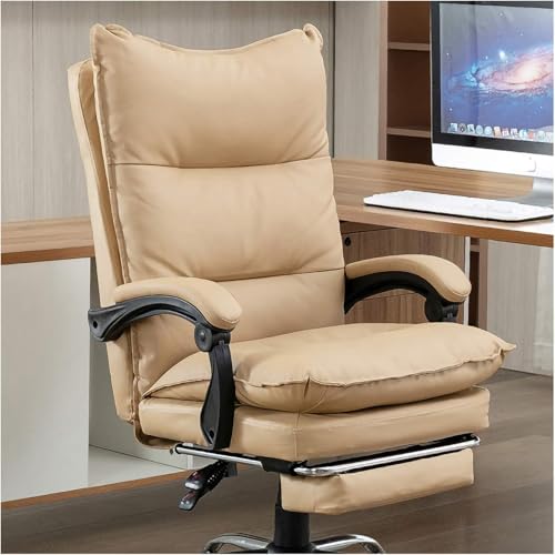 Silla De Escritorio Giratoria Boss Office Executive Silla Giratoria Comercial con Soporte Ajustable para Lumbar Y Reposapiés, Silla De Oficina Ergonómica, Almohadilla De Cojín Gr, Yellow