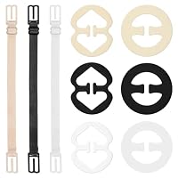 Tyqour 6 Stück Antirutsch BH Träger Clip rutschfeste Verstellbarer BH Träger Halter mit 6 Stück BH Klammer, Elastischer BH Strap Holder, Anti-Rutsch BH Trägerhalter Bra Strap Holder