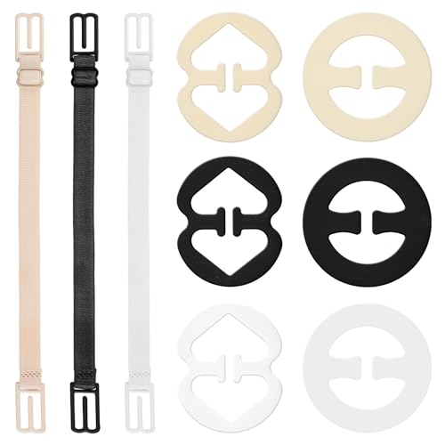 Tyqour 6 Stück Antirutsch BH Träger Clip rutschfeste Verstellbarer BH Träger Halter mit 6 Stück BH Klammer, Elastischer BH Strap Holder, Anti-Rutsch BH Trägerhalter Bra Strap Holder