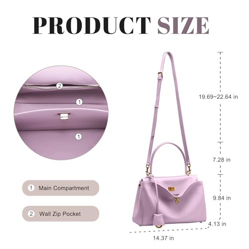 Image of hedexe Genuine Leather Tote Bag for Women: Soft Cowhide Shoulder Handbags for Ladies - Satchel Purse for Travel Work(Large)