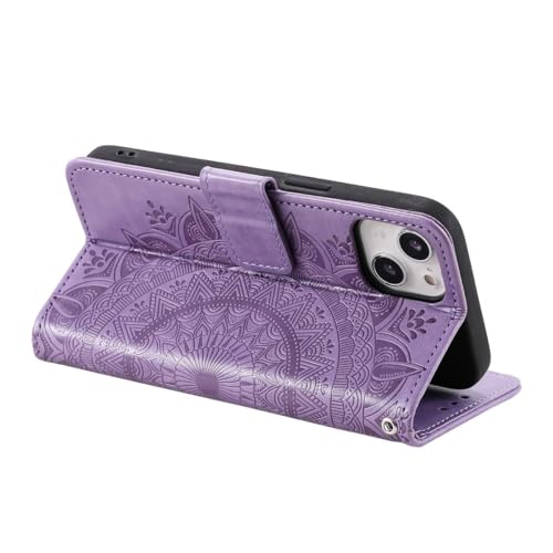 Housse iPhone 15 Plus avec fonction support König Design violette - 5