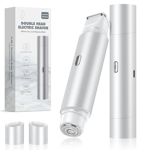 Image of Painless Pubic Hair Razor, Electric Razor for Legs, Silver Grey