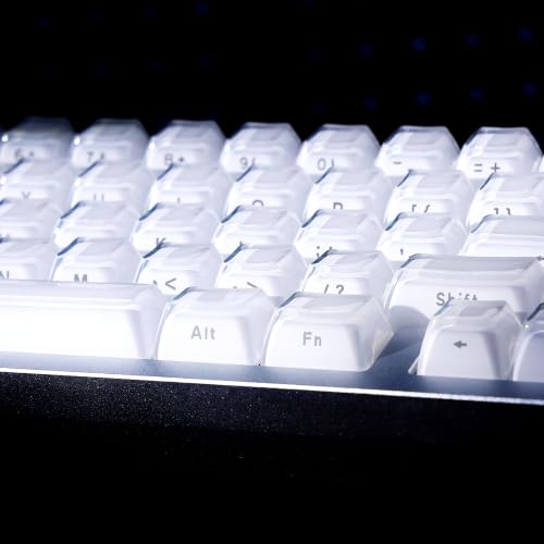 Image of Womier Jelly Keycaps 2.0, Shine Through Keycaps for Mechanical Keyboard | Thick PC+ABS Crystal Clear Keycaps, ASA Profile Custom Key caps, Durable Anti-Yellowing, for Gaming & Office (White)