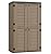 KINYING Sheds & Outdoor Storage, 66 cu.ft Vertical Outdoor Storage Cabinet, Resin Storage Sheds Outdoor with Floor for Garden Tools,Patio Furniture,Garbage Cans(Brown Color)