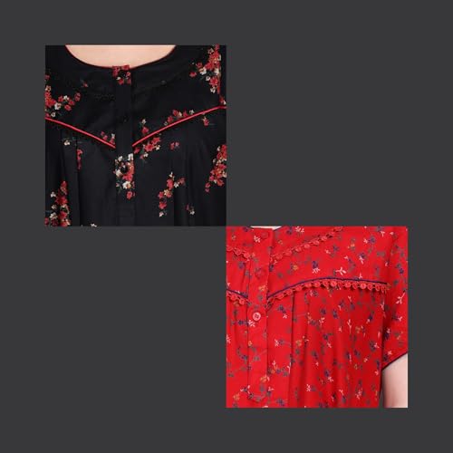 Image of Women's Alpine Floral Print Maxi Night Gown