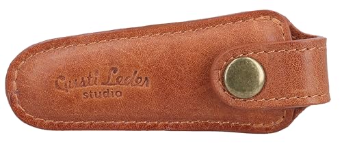 Gusti Leder Scherenetui Camillo - Scherentasche Aufbewahrungstasche Damen Herren Braun Leder