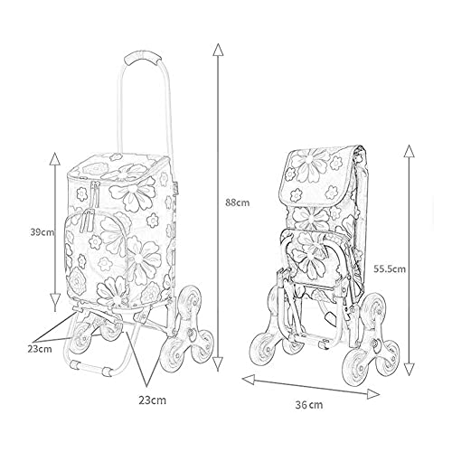 Klein Einkaufstrolley 6 Räder, Treppensteiger Kühltasche Klappbarer Einkaufswagen Wasserdicht Trolley-Tasche… – Bild 4
