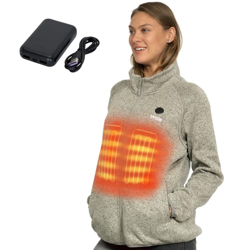 Weston Heated Fleece Jacket for Women - Rechargeable & Electric - Women's Heated Jacket & Sweatshirt for Cold Weather