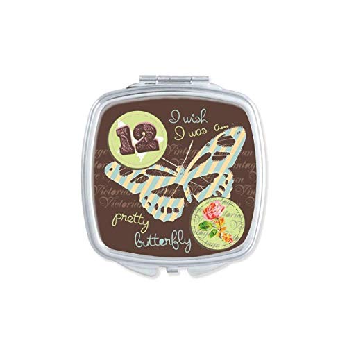 Stamps and Butterfly Art Deco Gift Fashion Mirror Portable Compact Pocket Makeup Double Sided Glass image 2