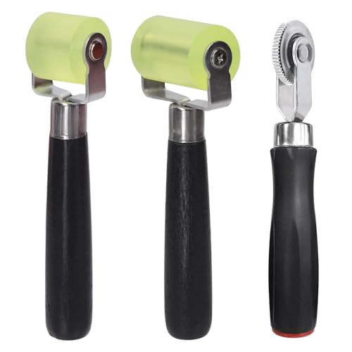 Alrens Lot de 3 rouleaux presseurs, 2 rouleaux en caoutchouc + 1 rouleau de réparation de pneus,...