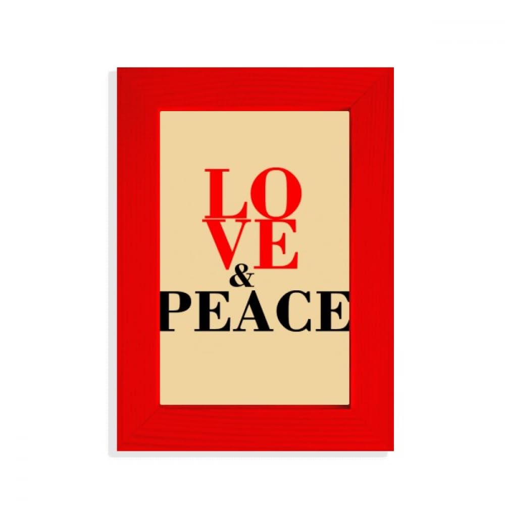 Cadre photo Love and Peace rouge pour décoration murale engagée