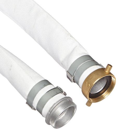 Dixon Valve M20-50KAS Polyester Coupled Single Jacket Mill Hose with Rocker Lug, NPSH Female x NPSH Male, 75 psi Maximum Pressure, 50' Length, 2