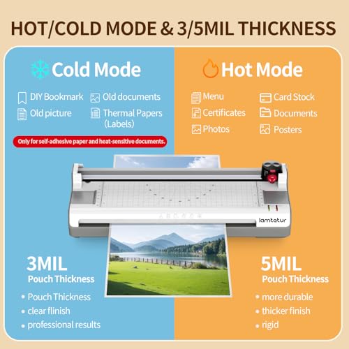 image for lamtetur Laminator Machine 13Inch Wide with 120 Letter Size Laminating